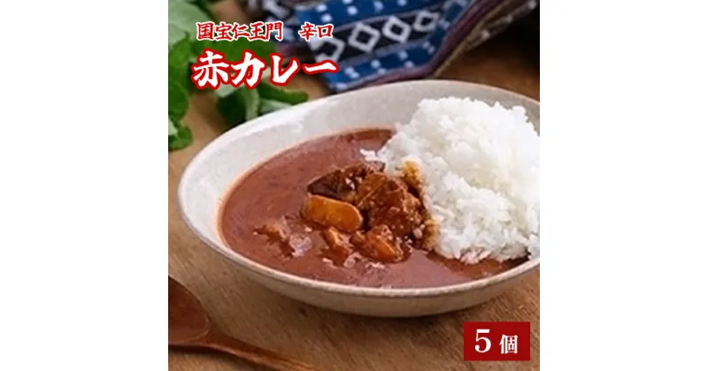 【ふるさと納税】国宝二王門赤カレー 5個 辛口 レトルトカレー カレーセット カレー詰め合わせ レトルト パウチ 備蓄品 ご当地カレー 特産品 国宝二王門 お土産 プレゼント 京都 綾部【送料無料】