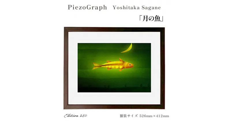 【ふるさと納税】相根良孝 ピエゾグラフ 絵画「月の魚」 額装サイズ526mmx412mm 額縁付き アート インテリア 現代版画 出産祝い 進学祝い 成人祝い 就職祝い 退職記念 結婚祝い 結婚記念のお祝い お誕生日 長寿のお祝い 新築祝い 開業のお祝い 綾部 京都【送料無料】