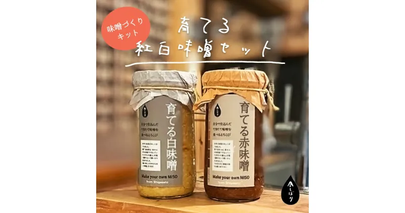 【ふるさと納税】無添加 育てる紅白味噌セット【 国産 調味料 セット 味噌 みそ 手作り 手作り味噌 味噌づくり キット 発酵食品 贈答 贈り物 プレゼント ギフト 無農薬 京都 綾部 】