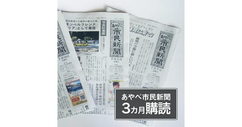 【ふるさと納税】あやべ市民新聞3カ月購読（計36回）綾部 京都 新聞 地方新聞 ペーパー ローカル 情報誌 定期購読【送料無料】