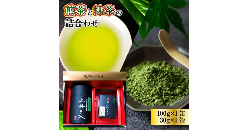 【ふるさと納税】煎茶と抹茶の詰合わせ 100g×1缶 30g×1缶 送料無料 京都 お土産 京都土産 日本茶 お抹茶 宇治茶 緑茶 グリーンティー お茶 ギフト お中元 お歳暮 AU03