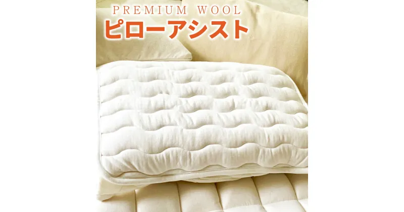 【ふるさと納税】PREMIUM WOOL ピローアシスト 枕パット 枕カバー ウール 夏 冬 通年 消臭 乾燥 除湿 枕 まくら ピローカバー 枕用 快眠 快適 汗 頭 洗える におい 対策 シンプル おしゃれ 無地 寝具 国産 日本製 送料無料 あったか 暖か 保温 暖かい 丸洗い CX08