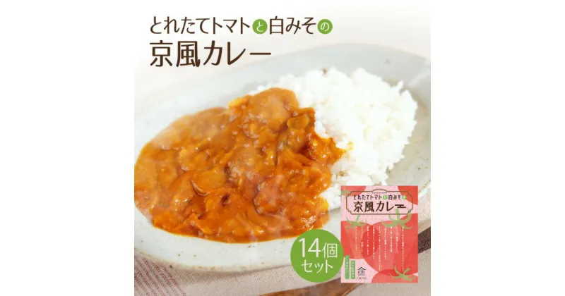 【ふるさと納税】とれたてトマトと白みその京風カレー14個セット 送料無料 レトルトカレー レトルトシチュー グルメ インスタント お取り寄せ トマト グルメ レトルト食品 カレールー 常温 保存食 非常食 保存食 自宅用 食べ比べ AA38