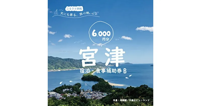 【ふるさと納税】宮津市内の旅館組合施設利用可 宿泊・食事補助券B 京都 天橋立 旅行 宿泊 夏休み 冬休み 家族 ペア 友達 記念日 海水浴 温泉 カニ 蟹 ブリ 城崎温泉 京丹後 京都府 近畿 宿泊券 お食事券 体験 飲食店 旅館 6枚 6,000円相当　宿泊券・お食事券