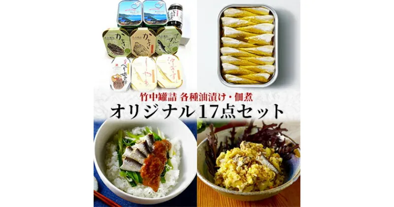 【ふるさと納税】竹中罐詰 オリジナルセット 17点詰め合わせ オイルサーディン 加工食品 魚貝類 オリジナルセット 詰め合わせ 缶詰 佃煮 いわし 牡蠣 沖ぎす　宮津市