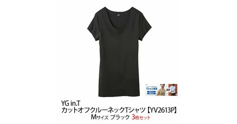 【ふるさと納税】【ふるさと納税】グンゼ YG in.T カットオフクルーネックTシャツ【YV2613P】Mサイズ ブラック 3枚セット 下着 肌着 GUNZE Tシャツ　 ファッション 服 男性 メンズ インナー