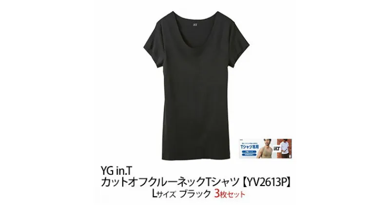 【ふるさと納税】グンゼ YG in.T カットオフクルーネックTシャツ【YV2613P】Lサイズ ブラック3枚セット GUNZE ファッション メンズ インナー 肌着 男性　宮津市