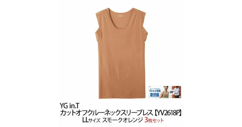 【ふるさと納税】グンゼ YG in.T カットオフクルーネックスリーブレス【YV2618P】LLサイズ スモークオレンジ3枚セット GUNZE　 ファッション 服 男性 メンズ インナー