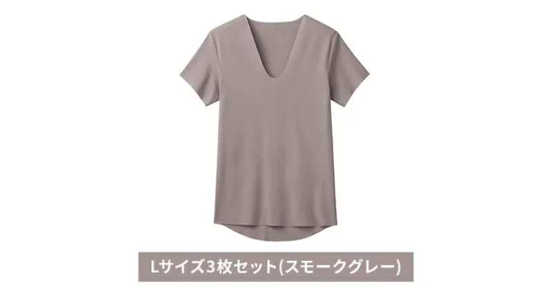 【ふるさと納税】グンゼ YG カットオフV ネックTシャツ【YN1515】Lサイズ3枚セット(スモークグレー) GUNZE　 ファッション 美しく 快適 アウター アンダーウェア ストレスフリー 着心地 肌着 抗菌防臭力