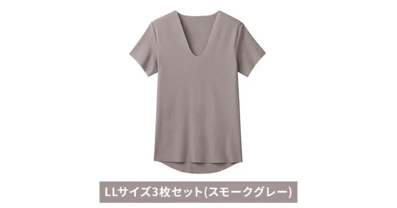 【ふるさと納税】グンゼ YG カットオフV ネックTシャツ【YN1515】LLサイズ3枚セット(スモークグレー) GUNZE　 ファッション 美しく 快適 アウター アンダーウェア ストレスフリー 着心地 肌着 抗菌防臭力