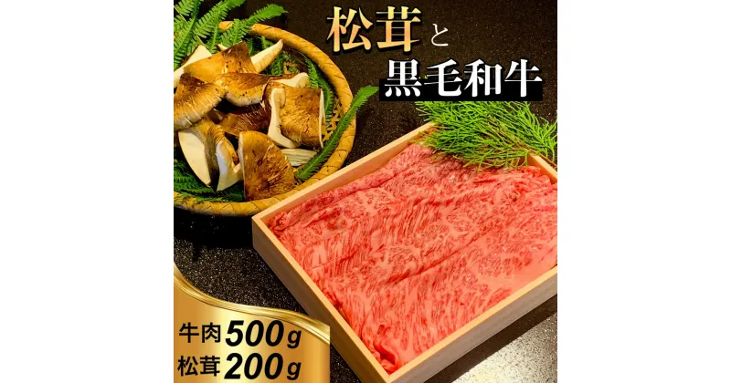 【ふるさと納税】京都府産 黒毛和牛 と 松茸 すき焼き セット《牛肉 500g 松茸 200g》特製割下付き ※9月中旬頃より順次発送 ※発送不可地域あり ☆月間MVPふるさと納税賞 第1号（2020年10月）・SDGs未来都市亀岡