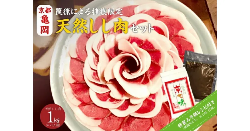 【ふるさと納税】【先行予約・数量限定】丹波亀岡 天然しし肉セット 特選 500g×2パック 計1kg （京丹味噌・京七味付き）◇ ｜ ぼたん鍋 猪 ジビエ ☆月間MVPふるさと納税賞 第1号（2020年10月）・SDGs未来都市亀岡 ※2024年11月中旬～2025年4月中旬頃に順次発送予定